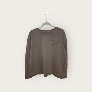 PeaceLoveWorld Graphic Long Sleeve Crewneck Sweater Gray Size Large